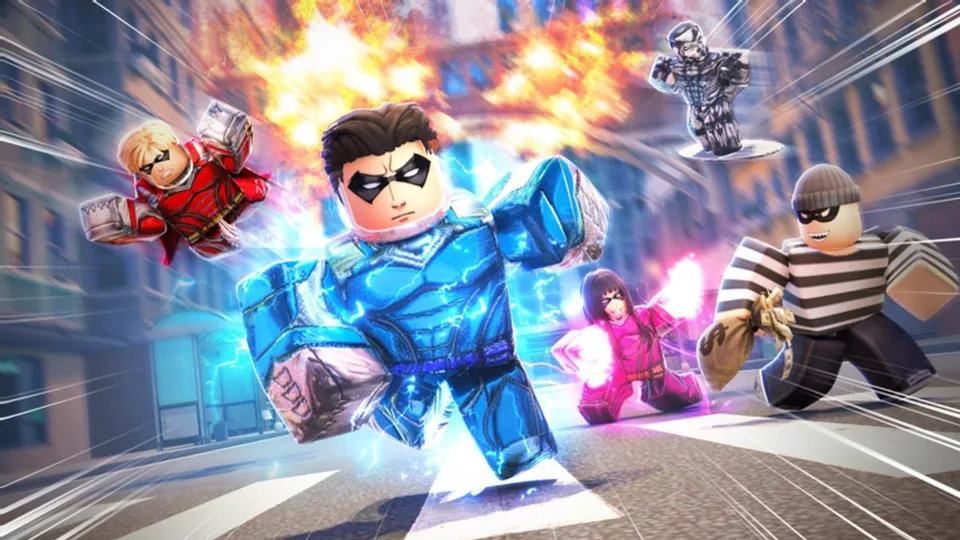 Hero Legends city combat with powered fighters clashing in an open urban map